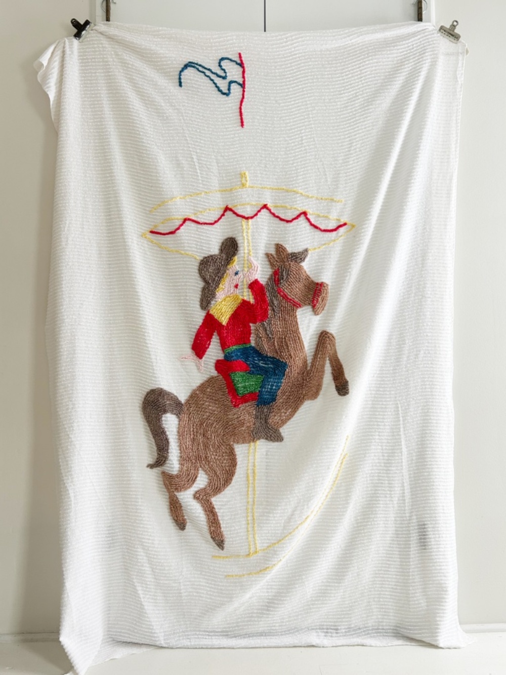 1950's Chenille Western Bedspread
